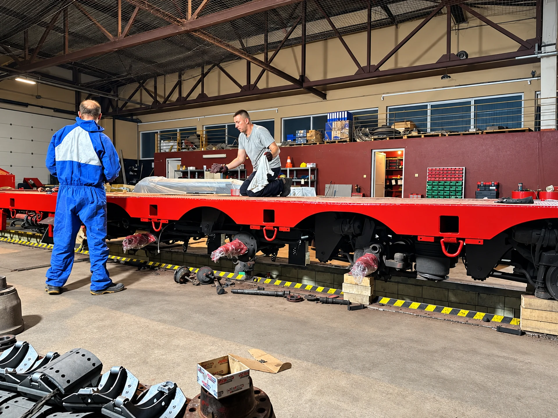 ETNA TRANSPORT workshop and special trailer refurbishment at the Transport & Technical Centre in Rovine.